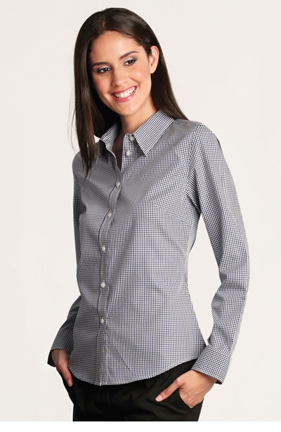 M8320L Ladies Multi-Tone Check Long Sleeve Shirt