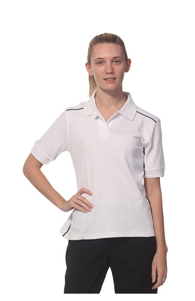 PS26 Cambridge Lady Pure Cotton Contrast Piping Short Sleeve Polo