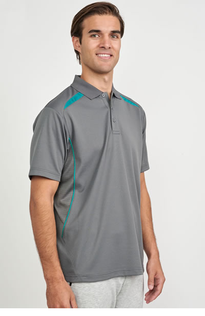 PS93 Mens Sustainable Poly/Cotton Contrast SS Polo