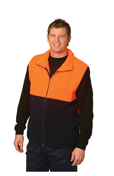 SW08 High Visibility 2 Tone Zip Front safety Vest