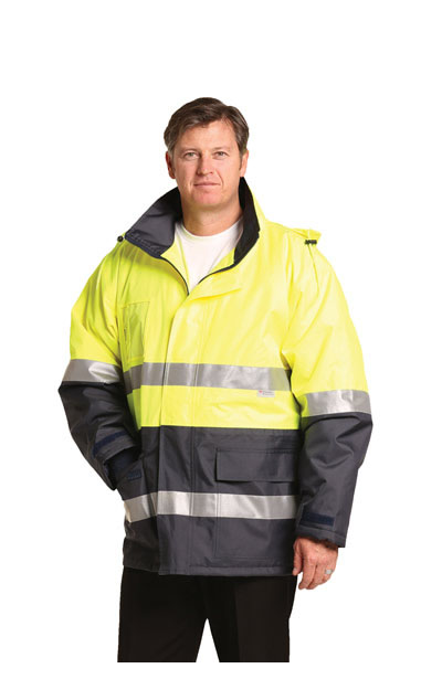 SW50 Hi-Vis Long Line Safety Jacket With Polar Fleece Lining and 3M Reflective Tapes