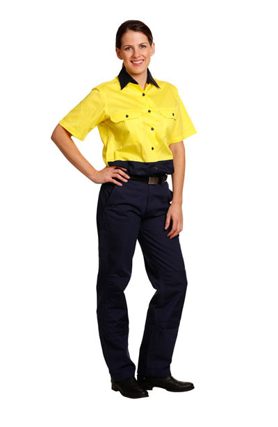 SW63 Ladies Hi-Vis Short Sleeve Safety Shirt
