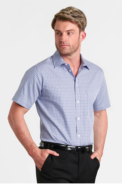 M7320S Men's Multi-Tone Check Short Sleeve Shirt