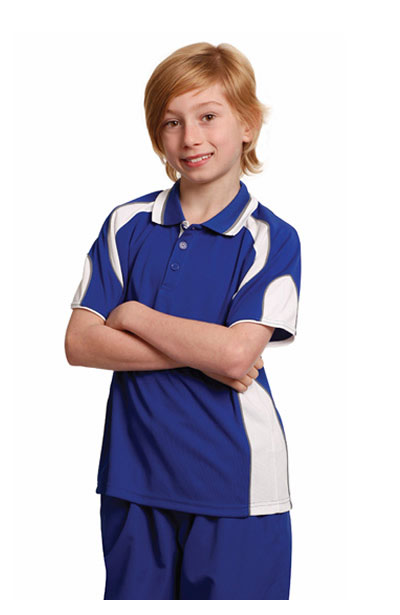 PS61K Kids CoolDry Contrast Polo with Sleeve Panels